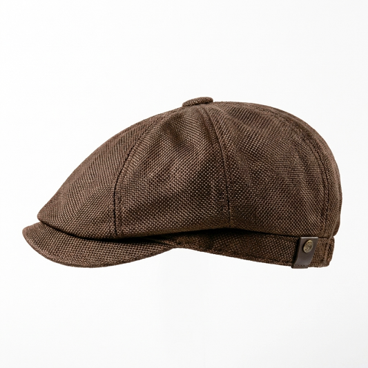 Eirin Apparel Men's Flat Cap ‘Belfast Crown’ Newsboy Flat Cap – Forge Brown