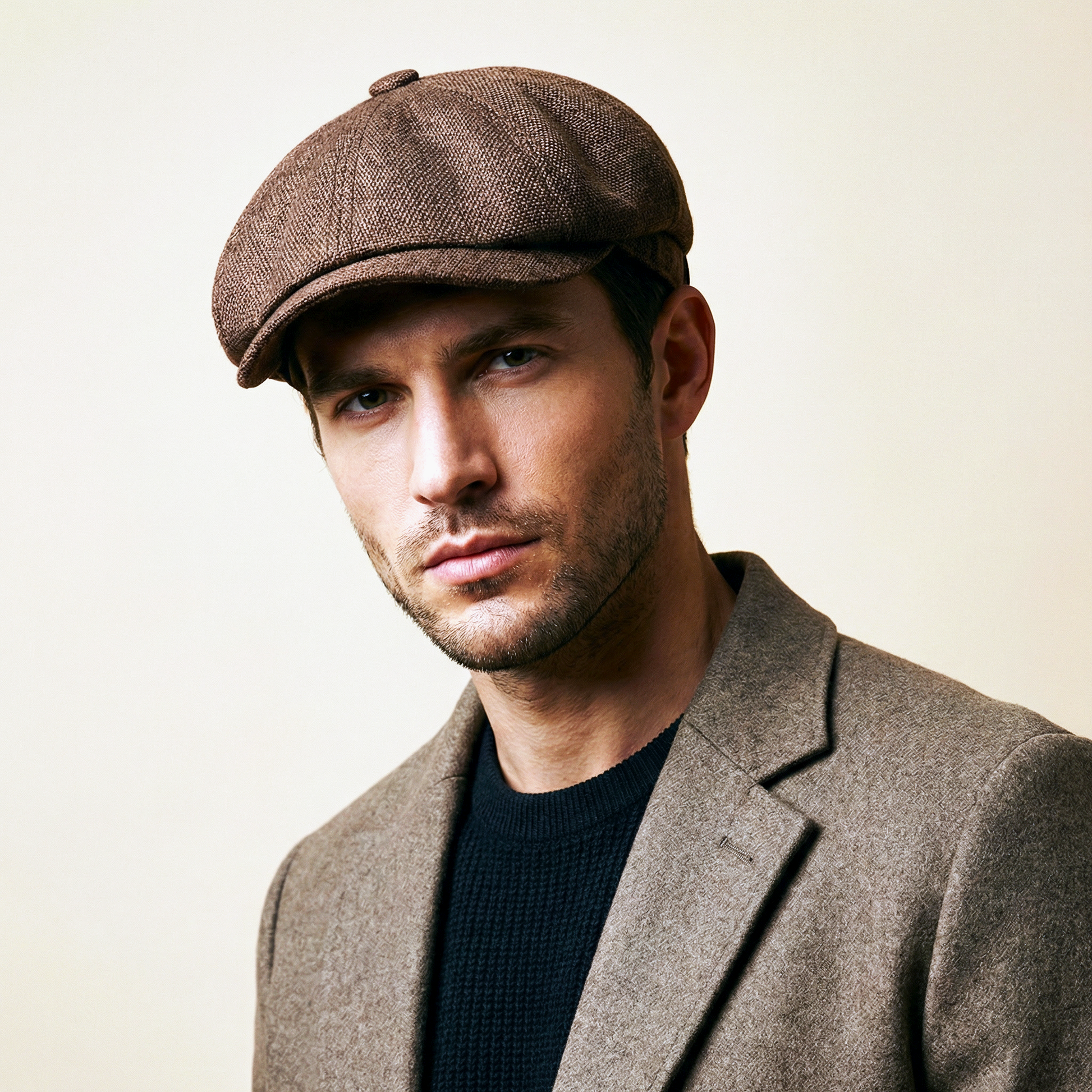 Eirin Apparel Men's Flat Cap ‘Belfast Crown’ Newsboy Flat Cap – Forge Brown