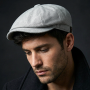 Eirin Apparel Men's Flat Cap ‘Belfast Crown’ Newsboy Flat Cap – Steel Grey