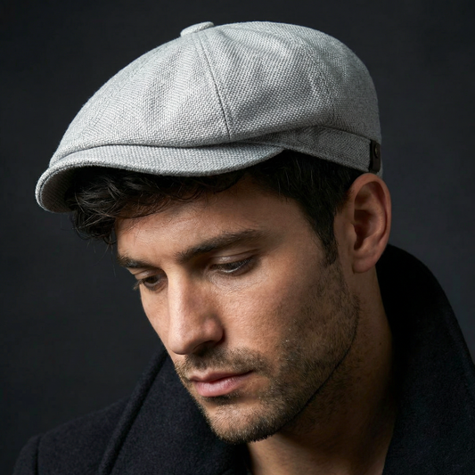 Eirin Apparel Men's Flat Cap ‘Belfast Crown’ Newsboy Flat Cap – Steel Grey
