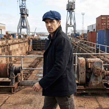 Eirin Apparel Men's Flat Cap Dockside Newsboy Twill Cap – Anchor Blue