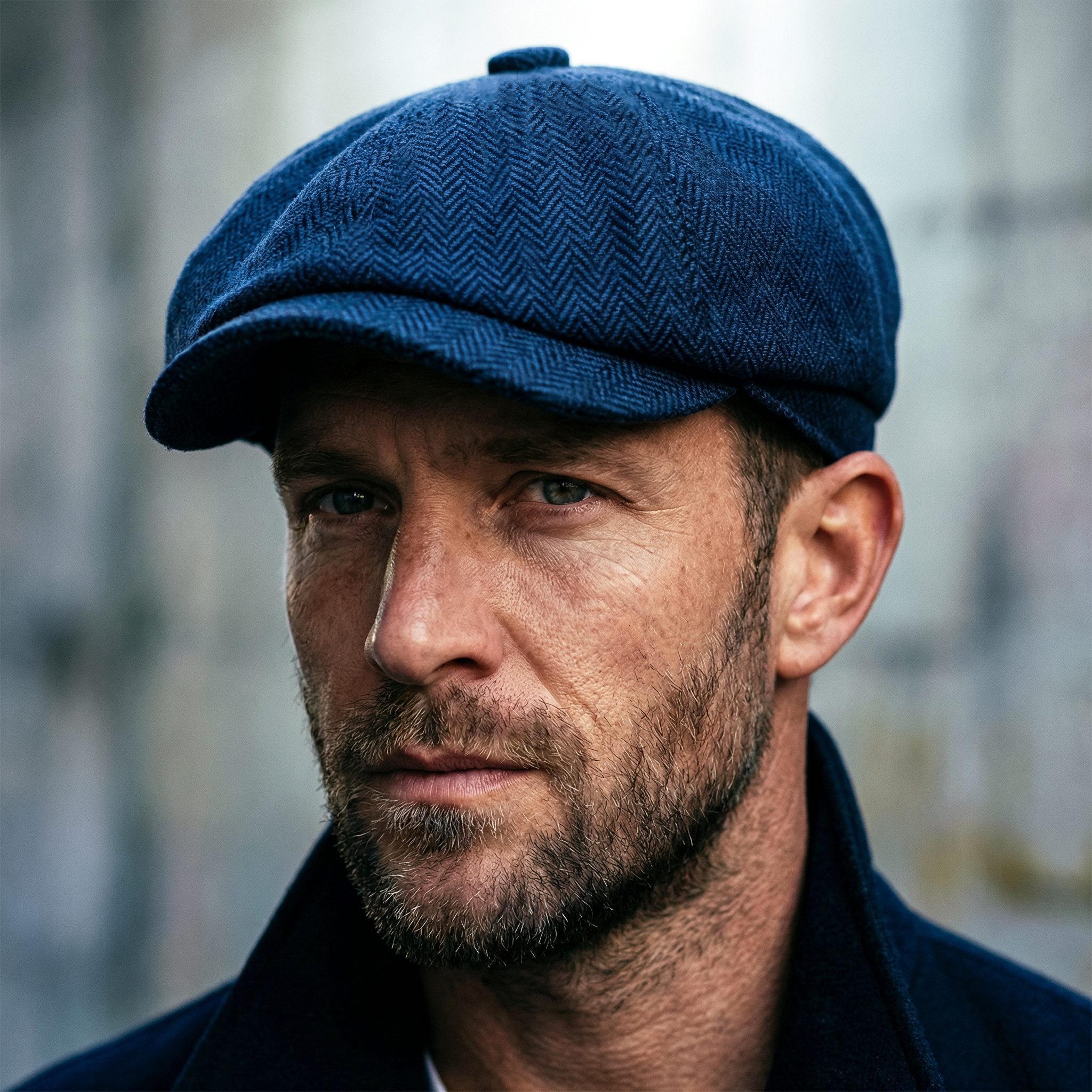 Eirin Apparel Men's Flat Cap 'Dockside' Newsboy Twill Cap – Anchor Blue