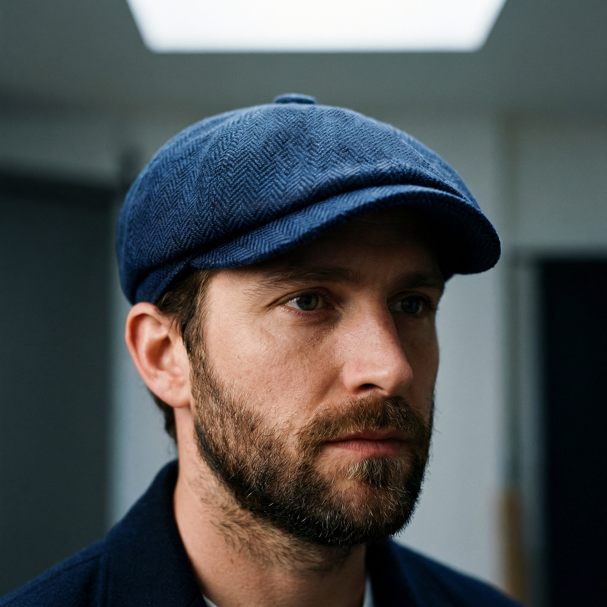 Eirin Apparel Men's Flat Cap 'Dockside' Newsboy Twill Cap – Anchor Blue