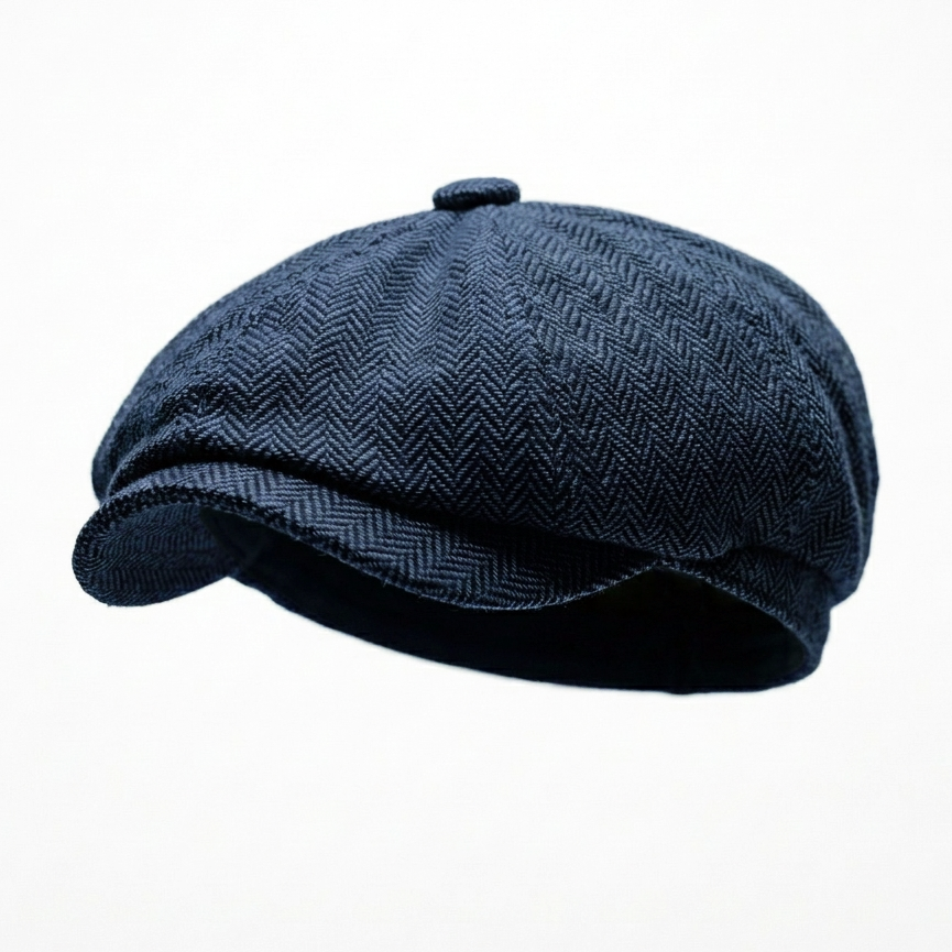 Eirin Apparel Men's Flat Cap 'Dockside' Newsboy Twill Cap – Anchor Blue