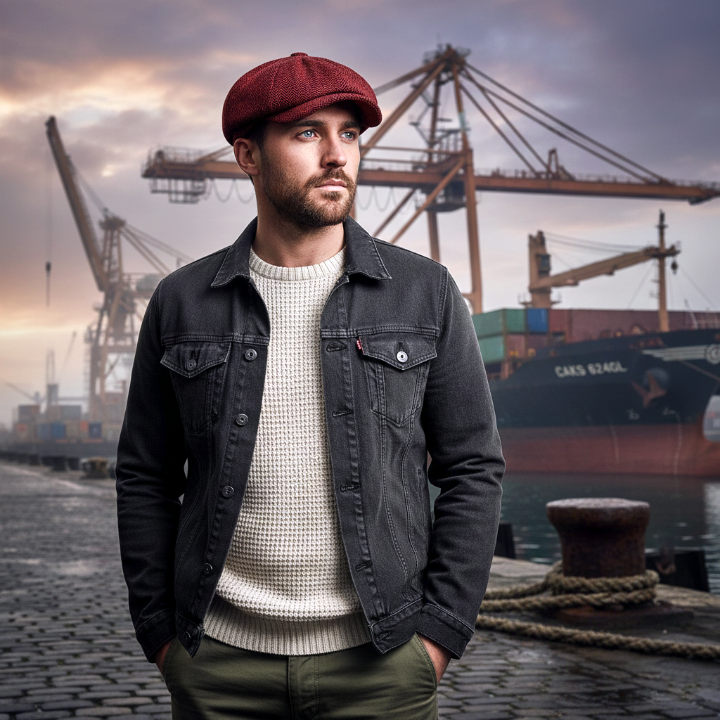 Eirin Apparel Men's Flat Cap Dockside Newsboy Twill Cap – Brickworks Red