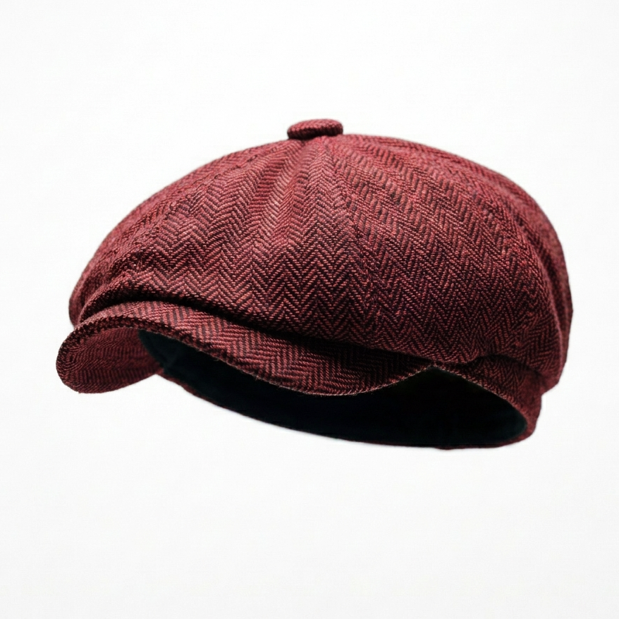 Eirin Apparel Men's Flat Cap 'Dockside' Newsboy Twill Cap – Brickworks Red
