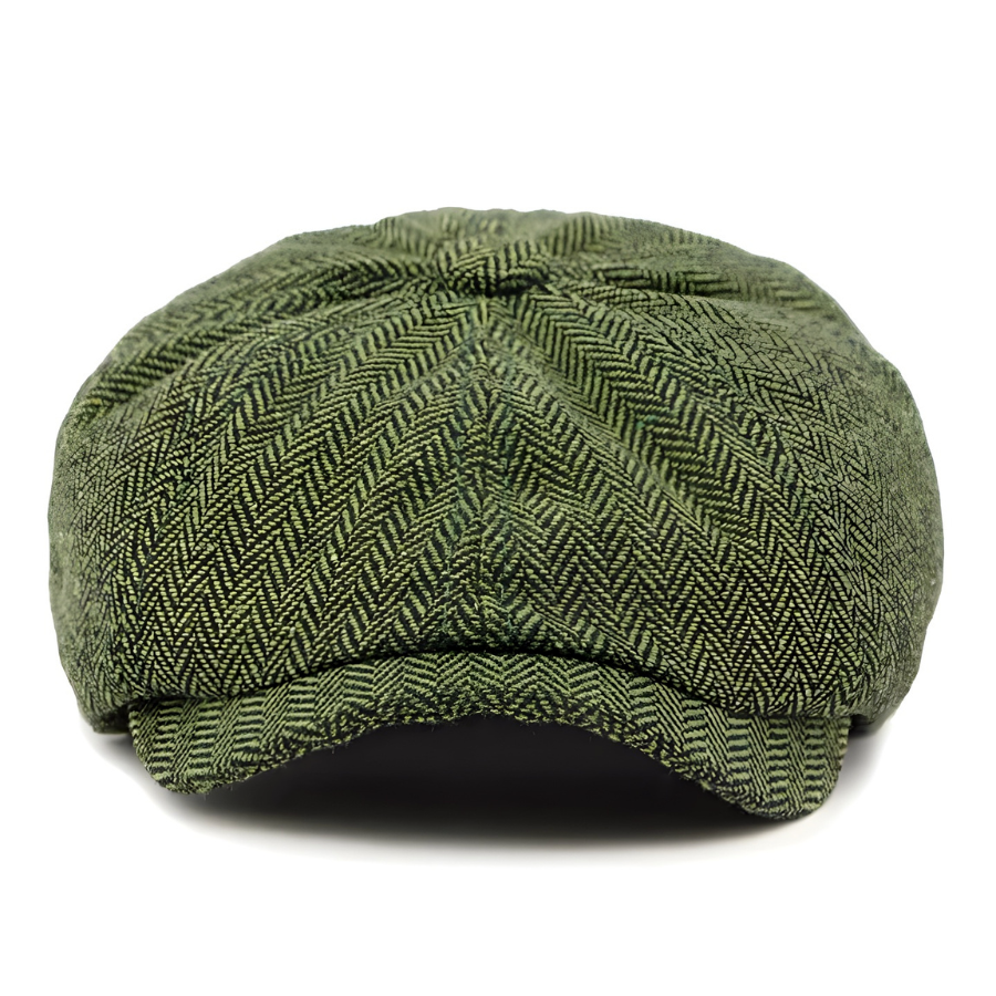 Eirin Apparel Men's Flat Cap Dockside Newsboy Twill Cap – Moss Herringbone