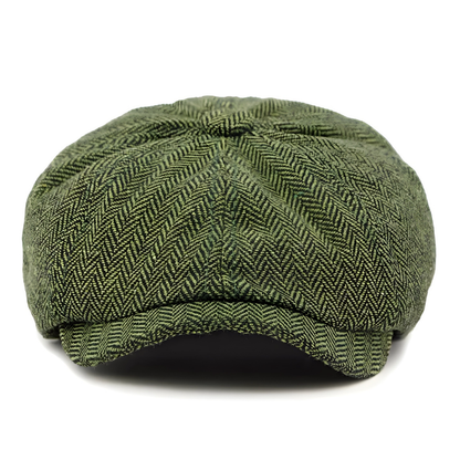 Eirin Apparel Men's Flat Cap Dockside Newsboy Twill Cap – Moss Herringbone