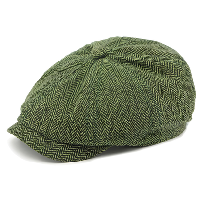Eirin Apparel Men's Flat Cap Dockside Newsboy Twill Cap – Moss Herringbone