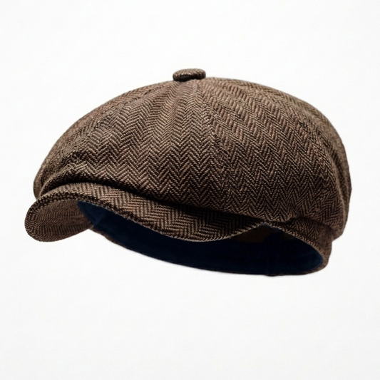 Eirin Apparel Men's Flat Cap 'Dockside' Newsboy Twill Cap – Rivet Brown