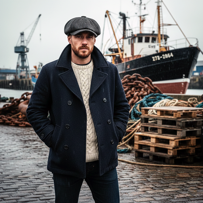 Eirin Apparel Men's Flat Cap Dockside Newsboy Twill Cap – Smokehouse Black