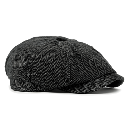 Eirin Apparel Men's Flat Cap Dockside Newsboy Twill Cap – Smokehouse Black
