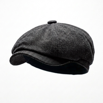 Eirin Apparel Men's Flat Cap 'Dockside' Newsboy Twill Cap – Smokehouse Black