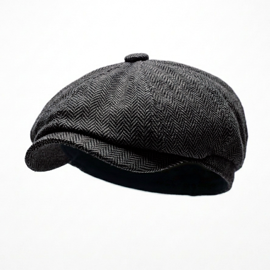 Eirin Apparel Men's Flat Cap 'Dockside' Newsboy Twill Cap – Smokehouse Black