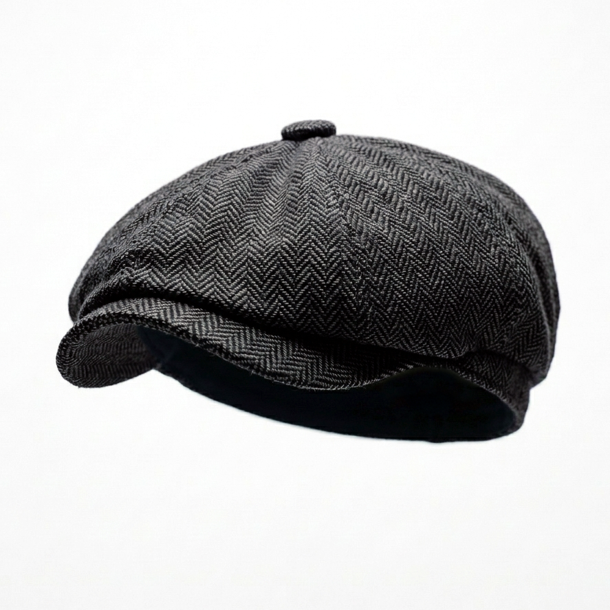 Eirin Apparel Men's Flat Cap 'Dockside' Newsboy Twill Cap – Smokehouse Black