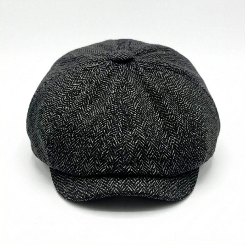 Eirin Apparel Men's Flat Cap 'Dockside' Newsboy Twill Cap – Smokehouse Black