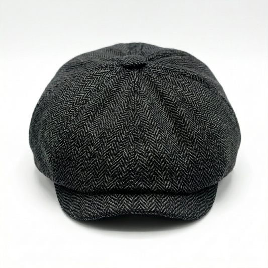 Eirin Apparel Men's Flat Cap 'Dockside' Newsboy Twill Cap – Smokehouse Black