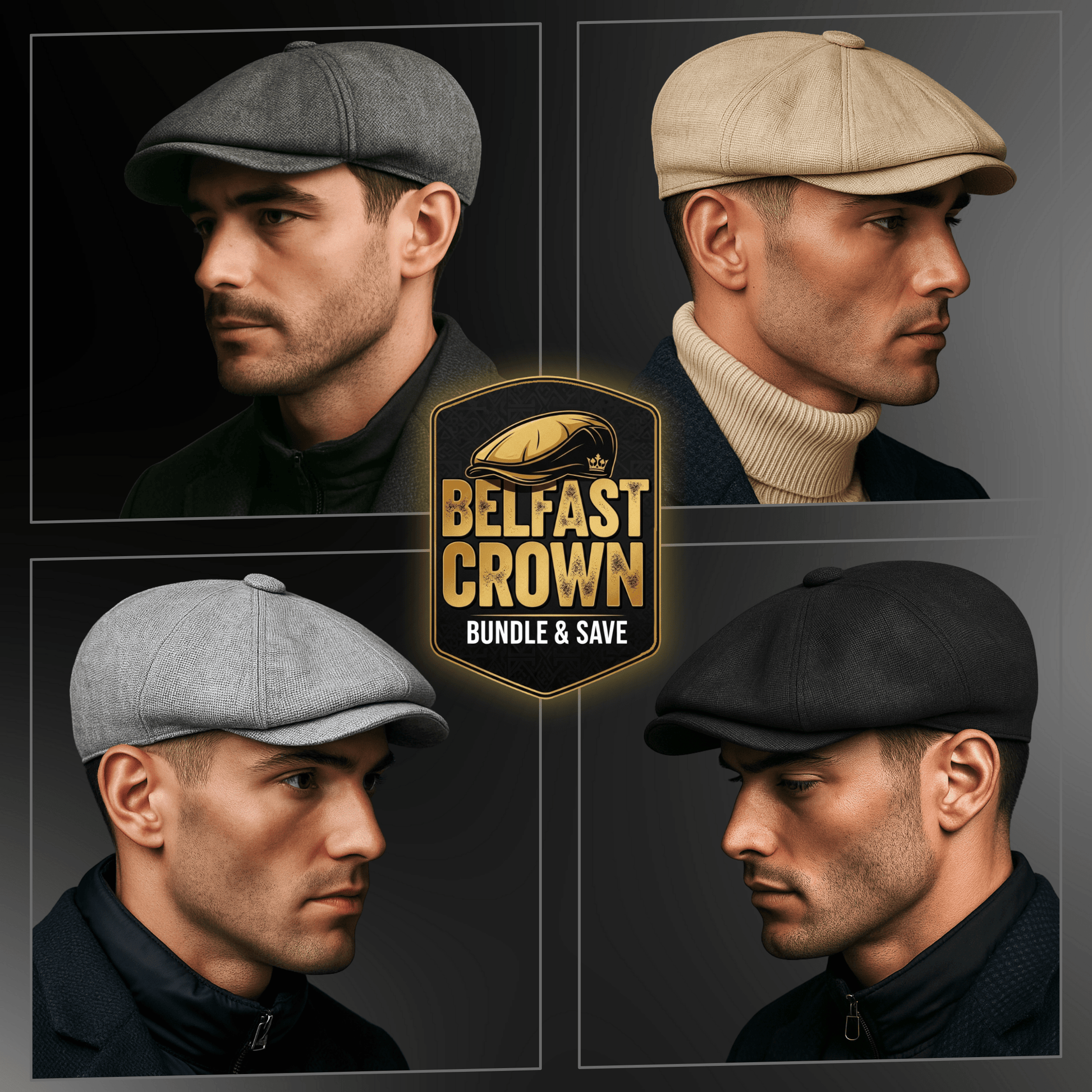 Eirin Apparel Men's Flat Cap Men’s ‘Belfast Crown’ Irish Flat Cap Bundle – Build Your Collection