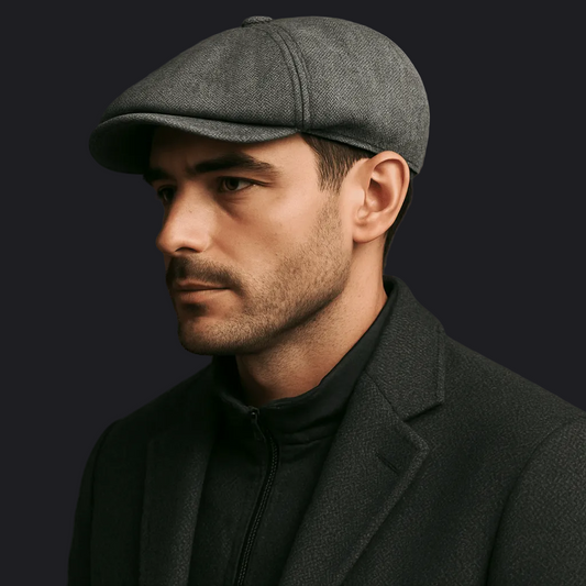 Eirin Apparel Men's Flat Cap Men’s ‘Belfast Crown’ Irish Flat Cap – Charcoal Grey