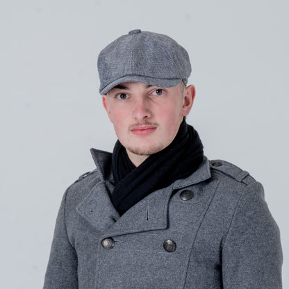 Eirin Apparel Men's Flat Cap Men’s ‘Belfast Crown’ Irish Flat Cap – Charcoal Grey (Collector’s Edition)