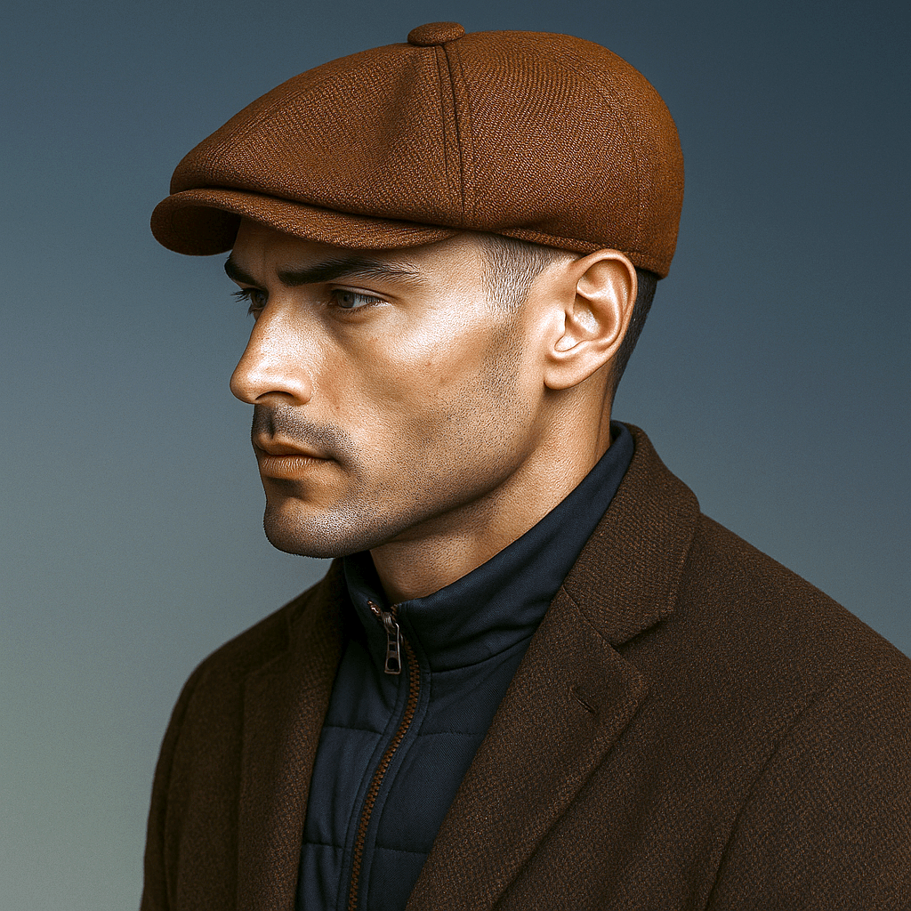 Eirin Apparel Men's Flat Cap Men’s ‘Belfast Crown’ Irish Flat Cap – Forge Brown