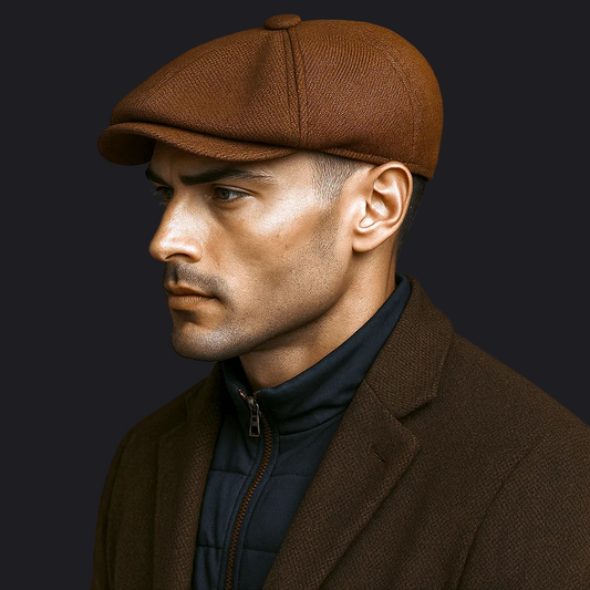 Eirin Apparel Men's Flat Cap Men’s ‘Belfast Crown’ Irish Flat Cap – Forge Brown