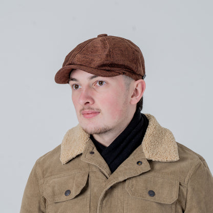 Eirin Apparel Men's Flat Cap Men’s ‘Belfast Crown’ Irish Flat Cap – Forge Brown (Collector’s Edition)