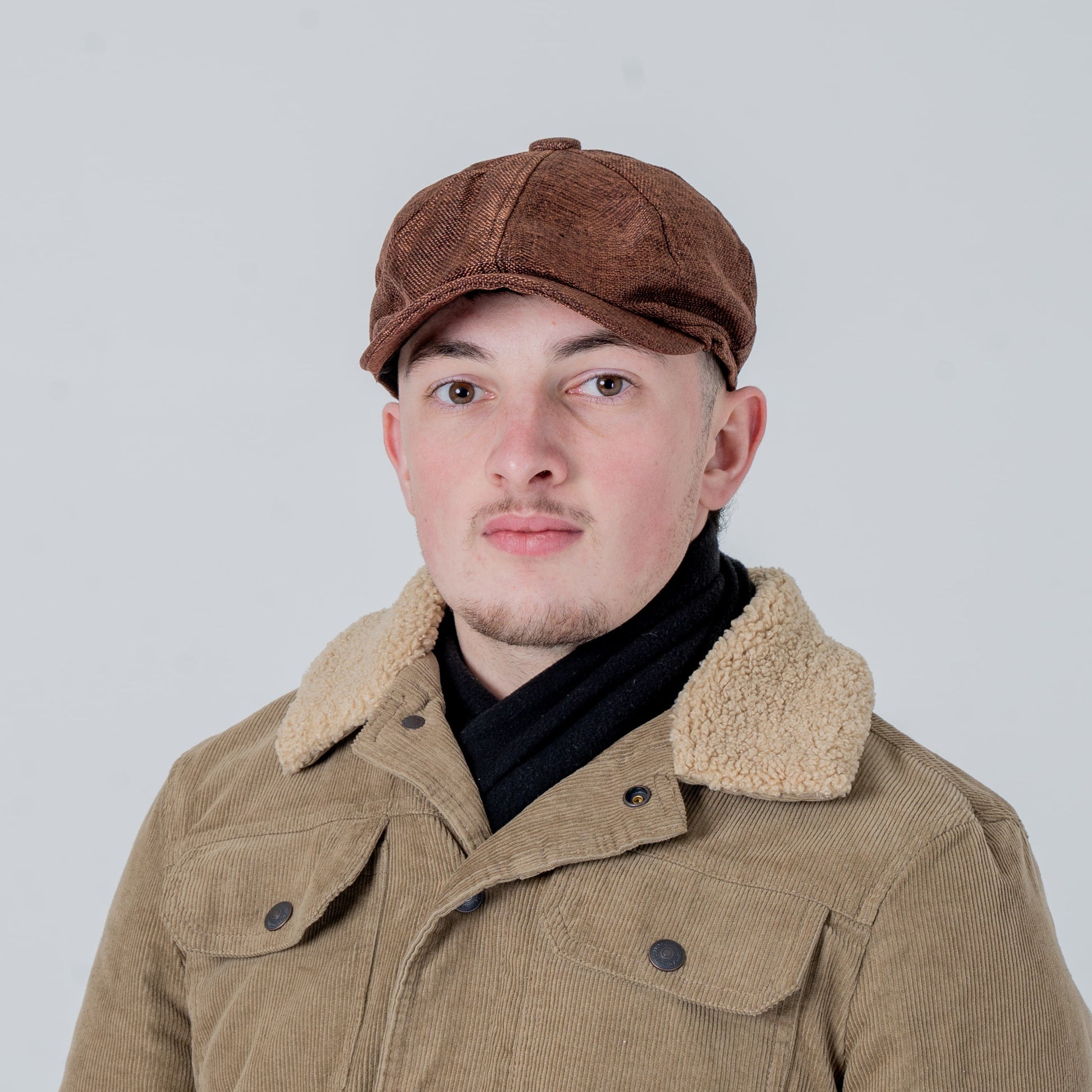 Eirin Apparel Men's Flat Cap Men’s ‘Belfast Crown’ Irish Flat Cap – Forge Brown (Collector’s Edition)