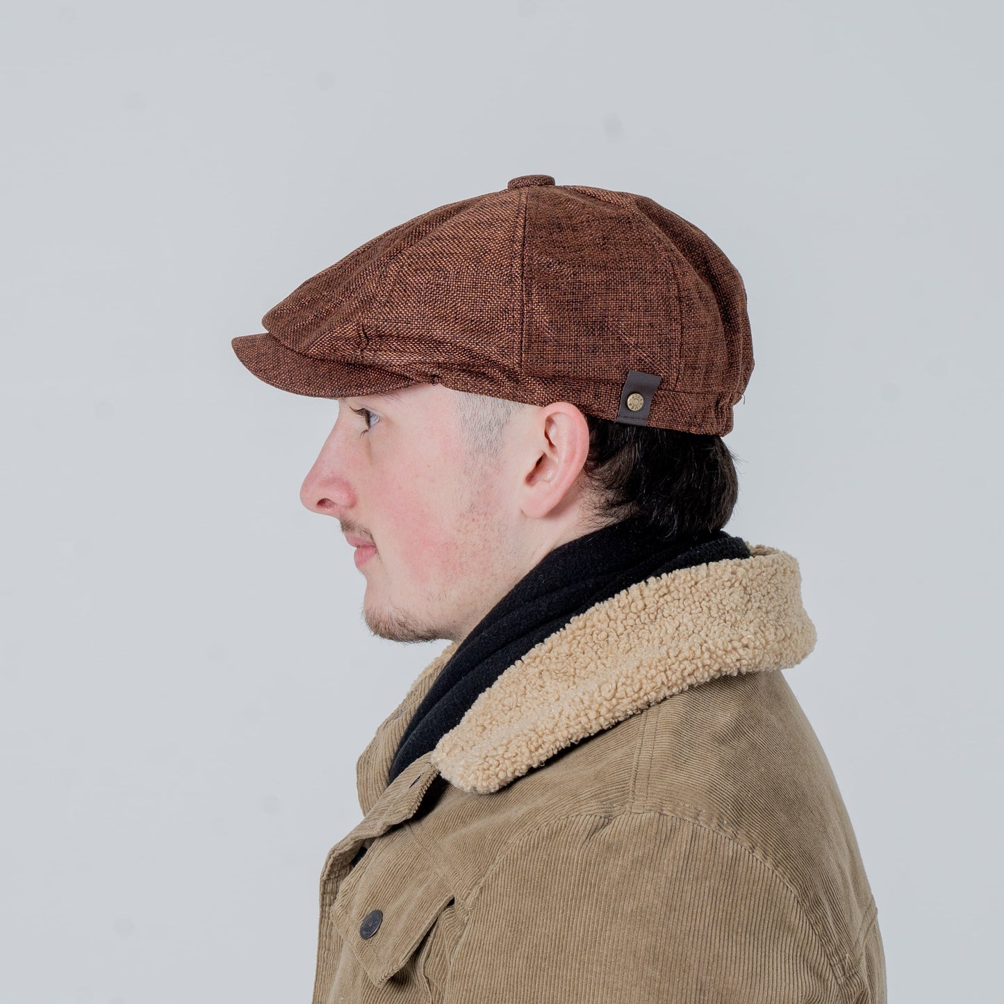 Eirin Apparel Men's Flat Cap Men’s ‘Belfast Crown’ Irish Flat Cap – Forge Brown (Collector’s Edition)