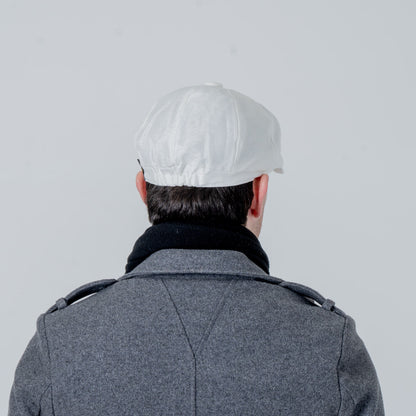 Eirin Apparel Men's Flat Cap Men’s ‘Belfast Crown’ Irish Flat Cap – Foundry White (Collector’s Edition)