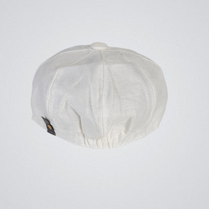 Eirin Apparel Men's Flat Cap Men’s ‘Belfast Crown’ Irish Flat Cap – Foundry White (Collector’s Edition)