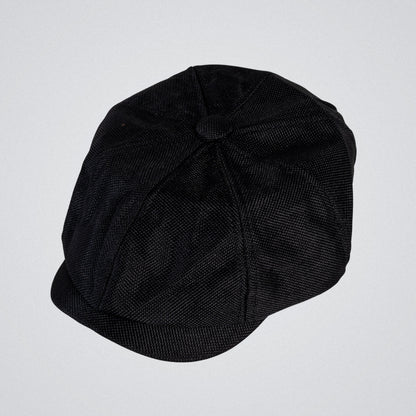 Eirin Apparel Men's Flat Cap Men’s ‘Belfast Crown’ Irish Flat Cap – Harland Black (Collector’s Edition)