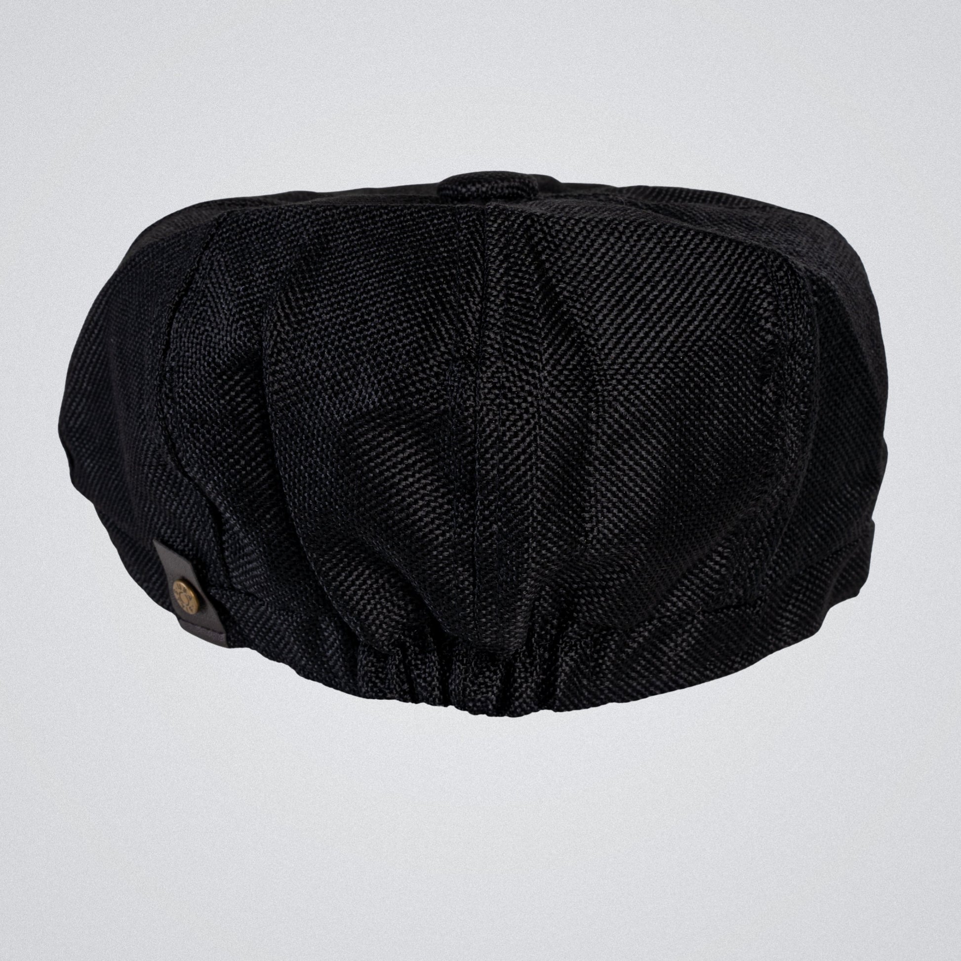 Eirin Apparel Men's Flat Cap Men’s ‘Belfast Crown’ Irish Flat Cap – Harland Black (Collector’s Edition)