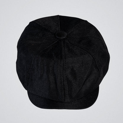 Eirin Apparel Men's Flat Cap Men’s ‘Belfast Crown’ Irish Flat Cap – Harland Black (Collector’s Edition)