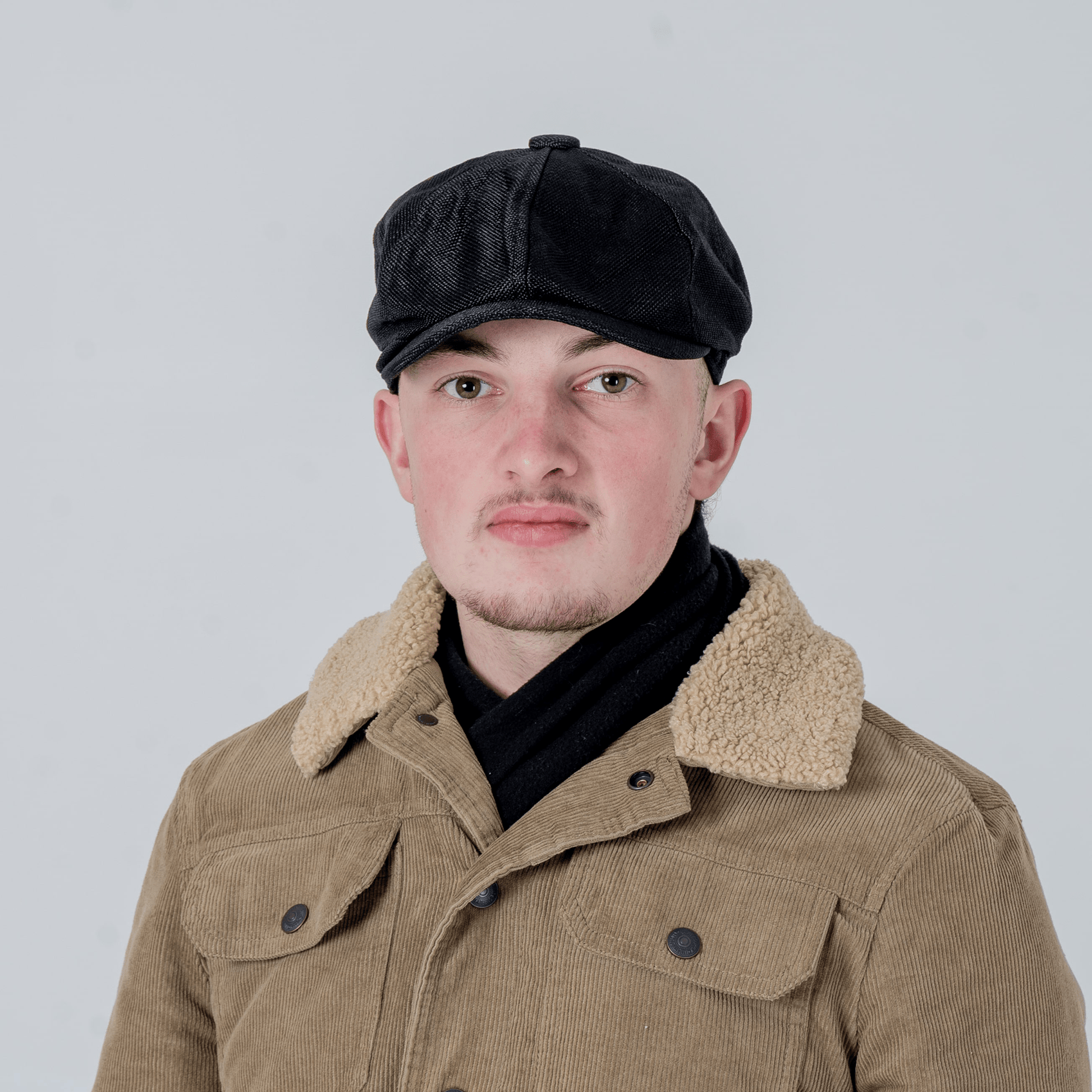 Eirin Apparel Men's Flat Cap Men’s ‘Belfast Crown’ Irish Flat Cap – Harland Black (Collector’s Edition)