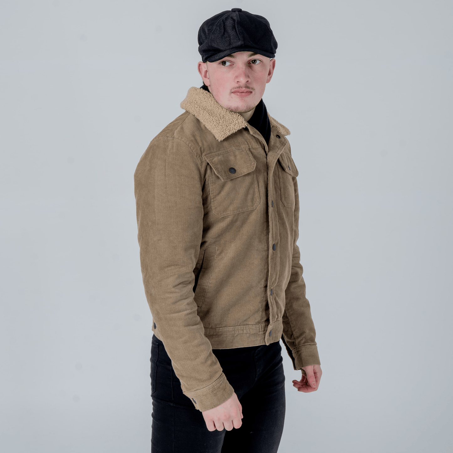 Eirin Apparel Men's Flat Cap Men’s ‘Belfast Crown’ Irish Flat Cap – Harland Black (Collector’s Edition)