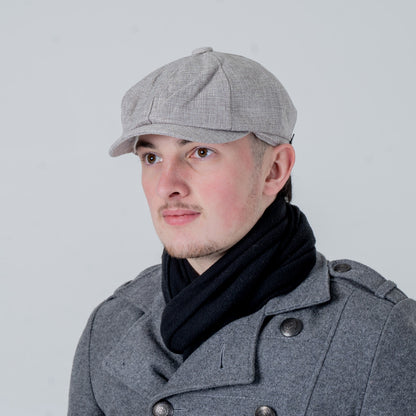 Eirin Apparel Men's Flat Cap Men’s ‘Belfast Crown’ Irish Flat Cap – Steel Grey (Collector’s Edition)