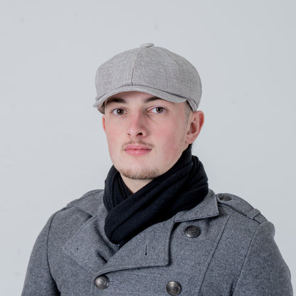 Eirin Apparel Men's Flat Cap Men’s ‘Belfast Crown’ Irish Flat Cap – Steel Grey (Collector’s Edition)