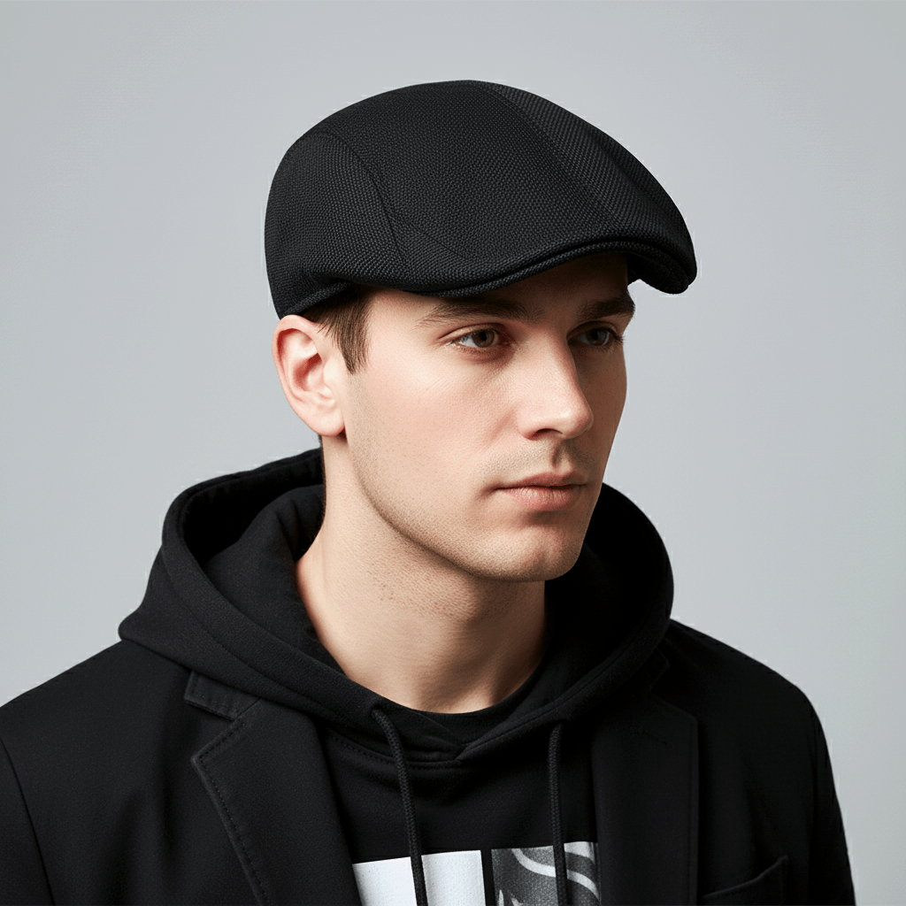 Eirin Apparel Men's Flat Cap Men’s ‘Everyday Irish’ Flat Cap – Coal Black