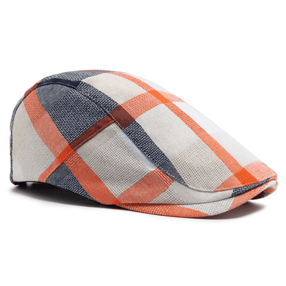 Eirin Apparel Men's Flat Cap Men’s ‘Modern Celt’ Flat Cap – Fíréin Rust Plaid Weave