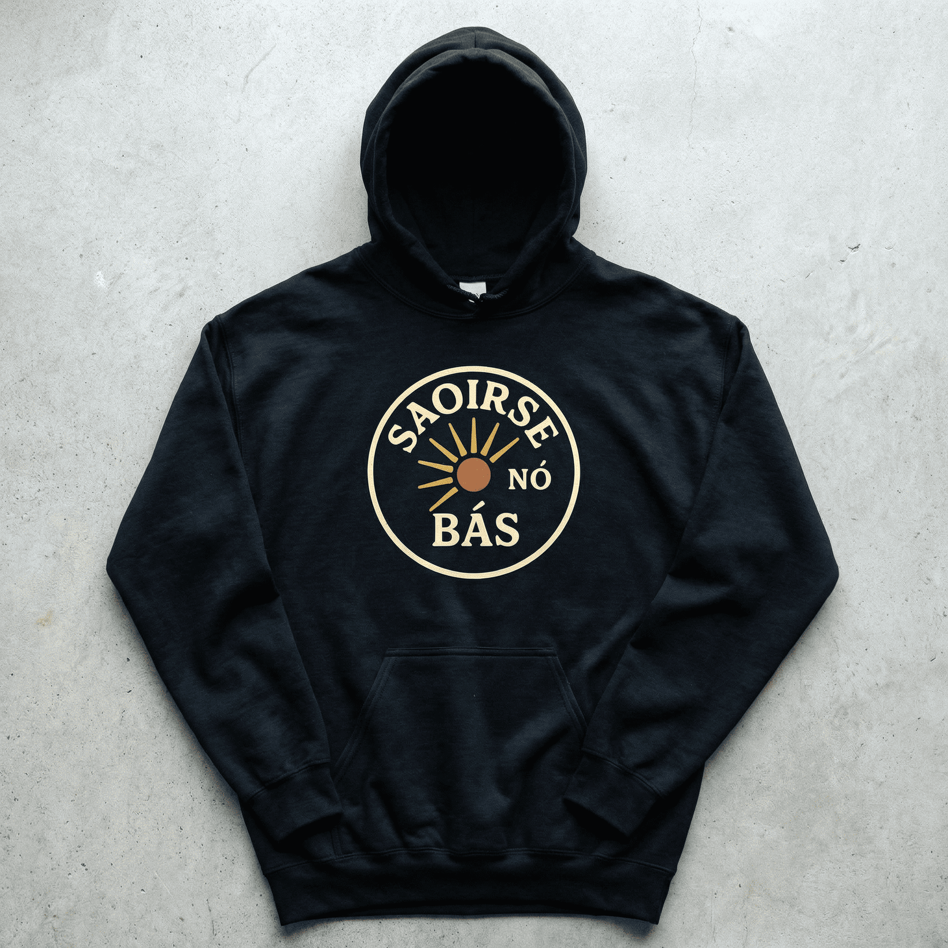 Eirin Apparel Men's Hoodie Black / S 'Freedom Or Death' Gaelic Hoodie