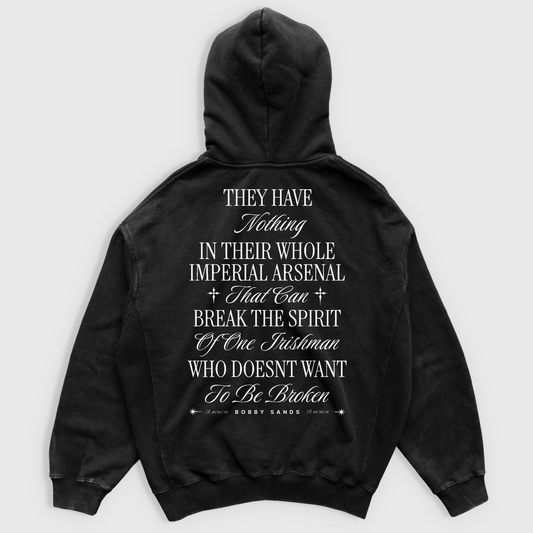 Eirin Apparel Men's Hoodie Black / S Men’s Bobby Sands Unbroken Freedom Zip Up Hoodie