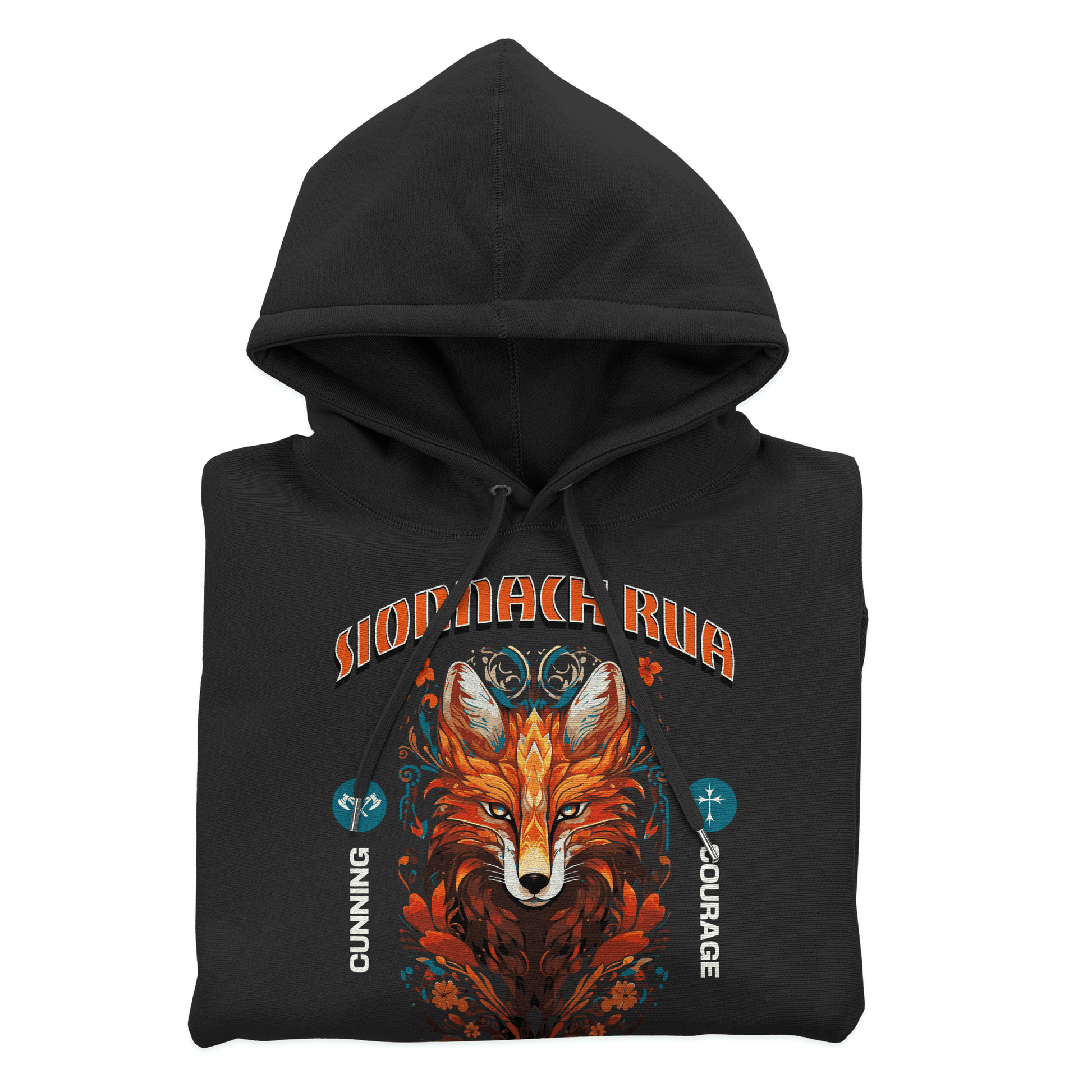 Eirin Apparel Men's Hoodie Black / S Men's Sionnach Rua (Irish Red Fox) Celtic Totem Hoodie