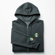 Eirin Apparel Men's Hoodie Dark Heather / S 'Signature Clover' Zip-Up Hoodie