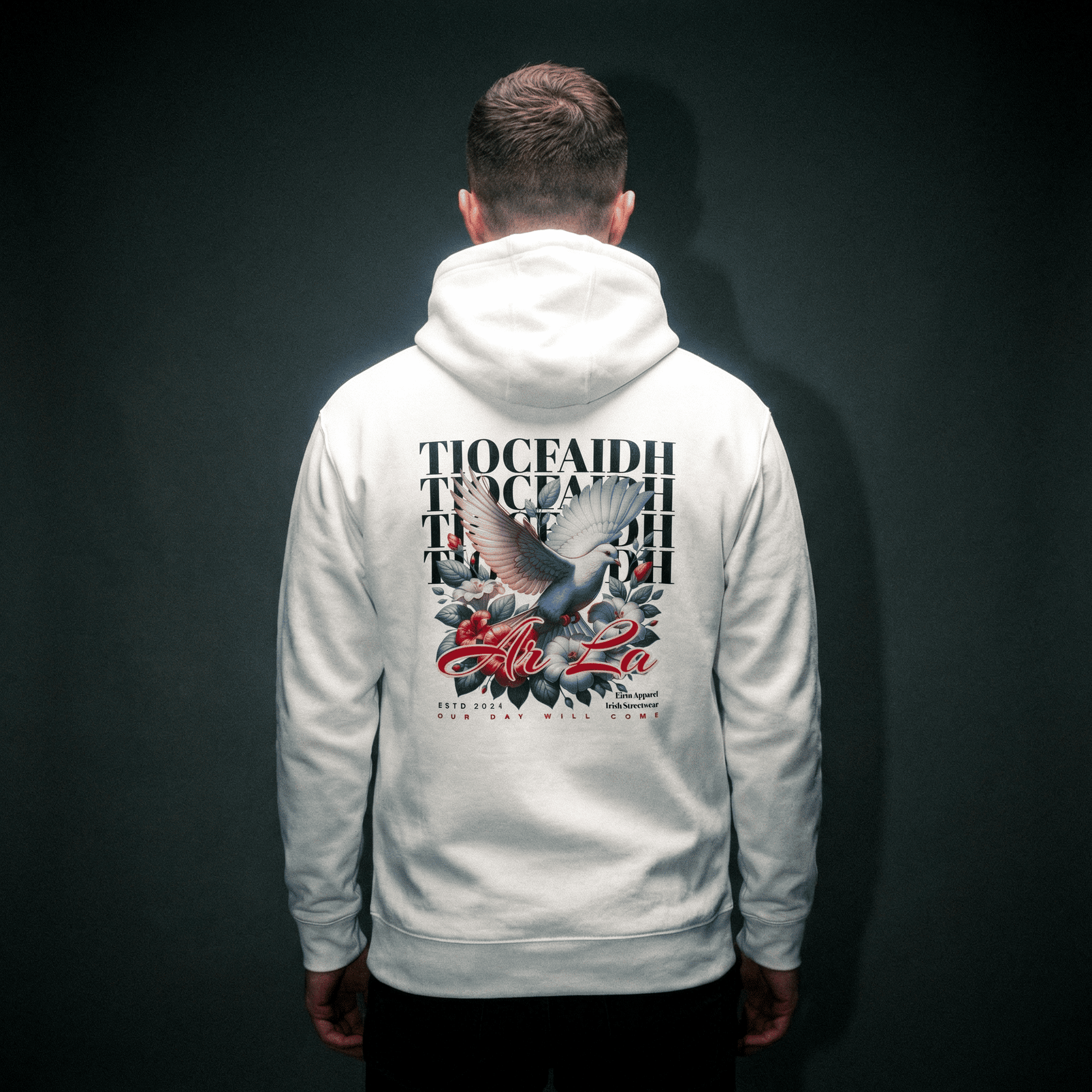 Eirin Apparel Men's Hoodie 'Dove of Freedom' Gaelic Hoodie