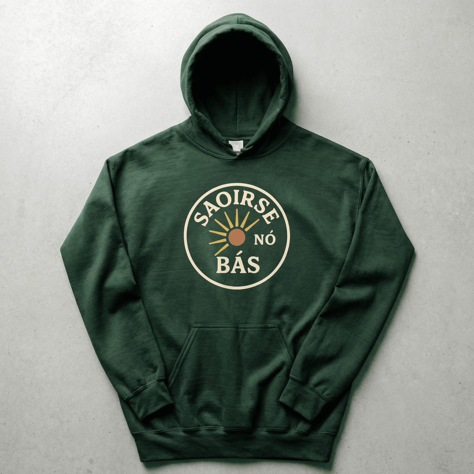Eirin Apparel Men's Hoodie Forest Green / S 'Freedom Or Death' Gaelic Hoodie