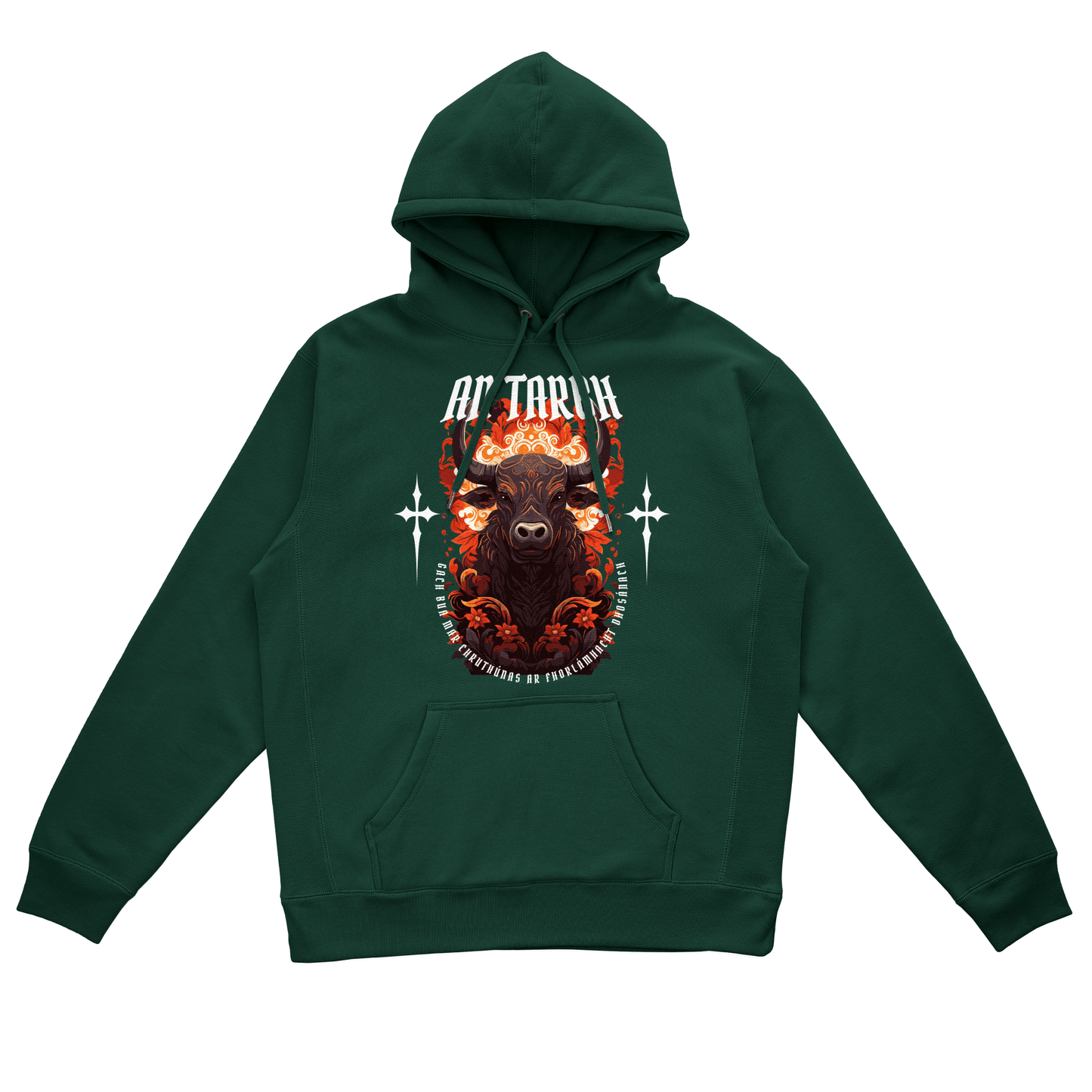 Eirin Apparel Men's Hoodie Forest Green / S Men's Ceilteach An Tarbh (The Bull) Celtic Totem Hoodie
