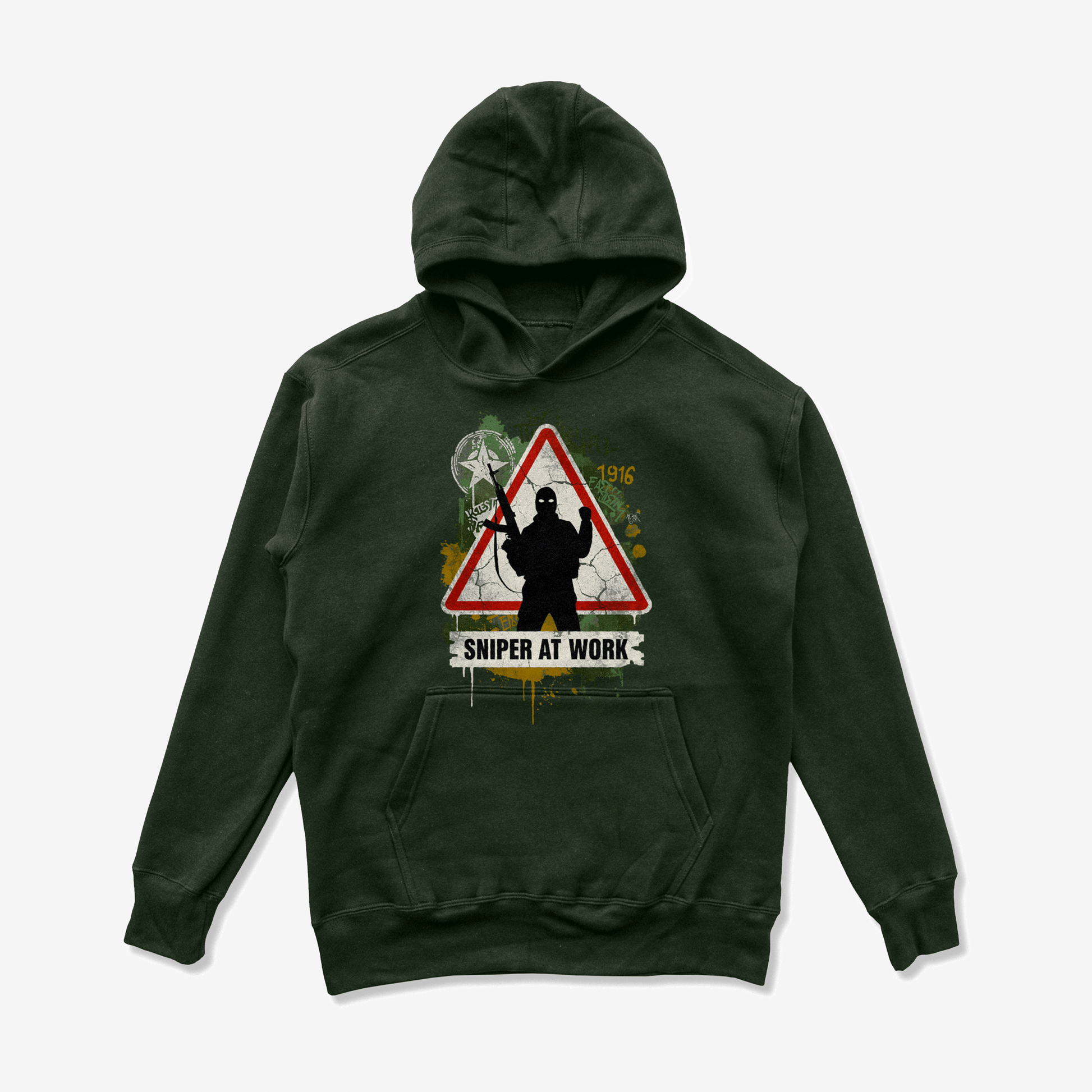 Eirin Apparel Men's Hoodie Forest Green / S Men's 'Sniper At Work' Irish Republican Hoodie