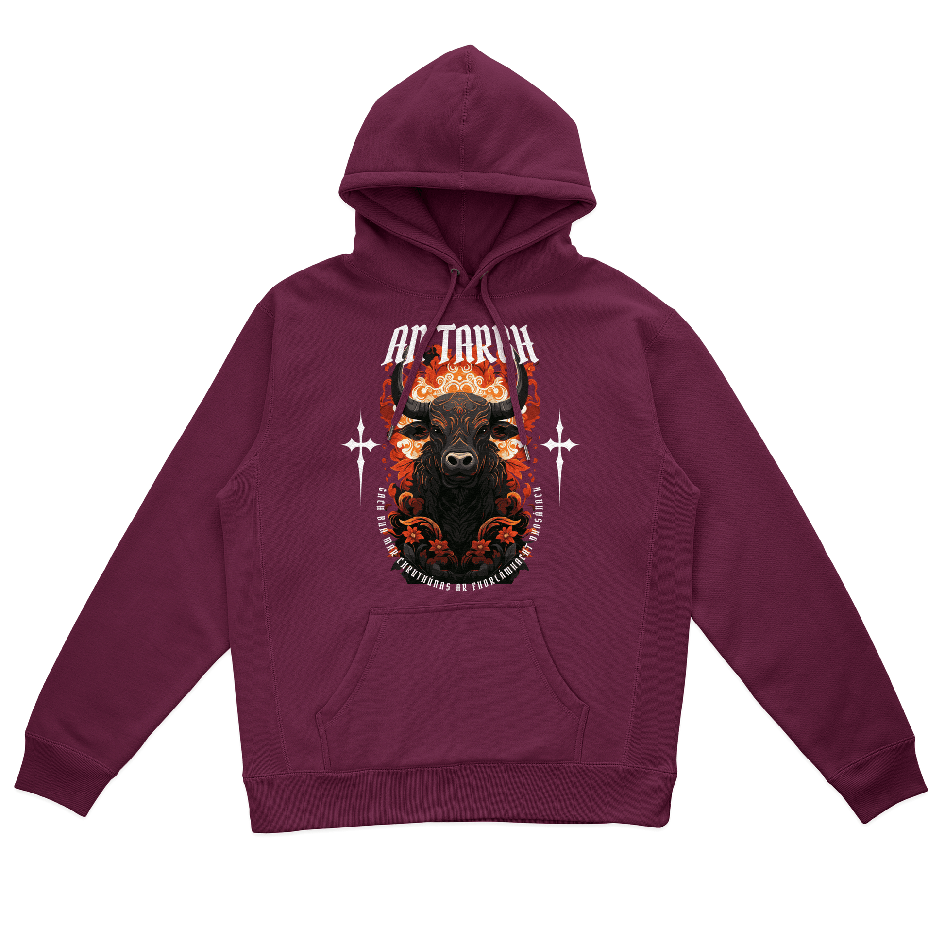 Eirin Apparel Men's Hoodie Maroon / S Men's Ceilteach An Tarbh (The Bull) Celtic Totem Hoodie