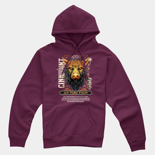 Eirin Apparel Men's Hoodie Maroon / S Men's Ceilteach An Torc Fiáin (Wild Boar of Legend) Celtic Totem Hoodie